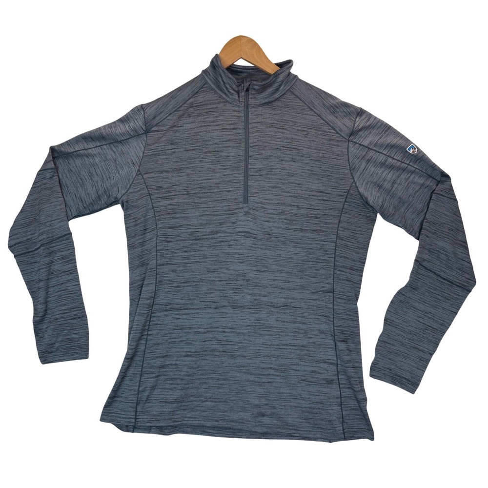 Kuhl Women's Gray Heathered 1/4 Zip Performance Pullover Top Athletic  Sz L